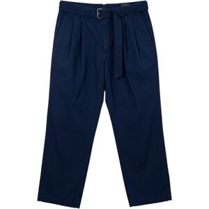 Todd Snyder Pants Mens 34x30 Navy Blue Pleated Chino Belted Cotton Trousers